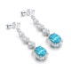 Ruif Jewelry Classic Design S925 Silverb10.85ct Lab Grown Paraiba Sapphire Earrings Gemstone Jewelry