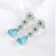 Ruif Jewelry Classic Design S925 Silver 9.41ct Lab Grown Paraiba Sapphire Earrings Gemstone Jewelry