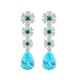 Ruif Jewelry Classic Design S925 Silver 9.41ct Lab Grown Paraiba Sapphire Earrings Gemstone Jewelry