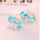 Ruif Jewlery Classic Design S925 Silver 6.5ct Lab Grown Paraiba Sapphire Earrings Gemstone Jewelry