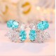 Ruif Jewlery Classic Design S925 Silver 6.5ct Lab Grown Paraiba Sapphire Earrings Gemstone Jewelry