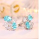 Ruif Jewlery Classic Design S925 Silver 6.5ct Lab Grown Paraiba Sapphire Earrings Gemstone Jewelry