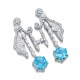 Ruif Jewelry Classic Design S925 Silver 6.67ct Lab Grown Paraiba Sapphire Earrings Gemstone Jewelry