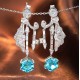 Ruif Jewelry Classic Design S925 Silver 6.67ct Lab Grown Paraiba Sapphire Earrings Gemstone Jewelry