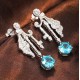 Ruif Jewelry Classic Design S925 Silver 6.67ct Lab Grown Paraiba Sapphire Earrings Gemstone Jewelry