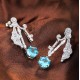 Ruif Jewelry Classic Design S925 Silver 6.67ct Lab Grown Paraiba Sapphire Earrings Gemstone Jewelry