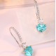 Ruif Jewelry Classic Design S925 Silver 4.5ct Lab Grown Paraiba Sapphire Earrings Gemstone Jewelry