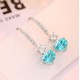 Ruif Jewelry Classic Design S925 Silver 4.5ct Lab Grown Paraiba Sapphire Earrings Gemstone Jewelry