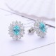 Ruif Jewelry Classic Design S925 Silver 2.69ct Lab Grown Paraiba Sapphire Earrings Gemstone Jewelry