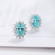 Ruif Jewelry Classic Design S925 Silver 4.14ct Lab Grown Paraiba Sapphire Earrings Gemstone Jewelry