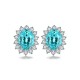 Ruif Jewelry Classic Design S925 Silver 4.14ct Lab Grown Paraiba Sapphire Earrings Gemstone Jewelry