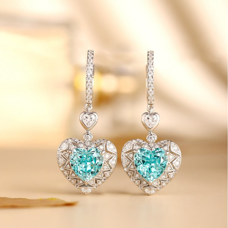 Ruif Jewelry Classic Design S925 Silver 9.84ct Lab Grown Paraiba Earrings Gemstone Jewelry