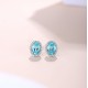 Ruif Jewelry Classic Design S925 Silver 2.9ct Lab Grown Paraiba Sapphire Earrings Gemstone Jewelry