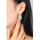 Ruif Jewelry Classic Design S925 Silver 6.6ct Lab Grown Paraiba Sapphire Earrings Gemstone Jewelry