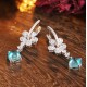 Ruif Jewelry Classic Design S925 Silver 11.48ct Lab Grown Paraiba Sapphire Earrings Gemstone Jewelry