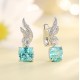 Ruif Jewelry Classic Design S925 Silver 9.13ct Lab Grown Paraiba Sapphire Earrings Gemstone Jewelry