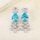 Ruif Jewelry Classic Design S925 Silver 15.16ct Lab Grown Paraiba Sapphire Earrings Gemstone Jewelry