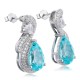 Ruif Jewelry Classic Design S925 Silver 10.6ct Lab Grown Paraiba Sapphire Earrings Gemstone Jewelry