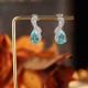 Ruif Jewelry Classic Design S925 Silver 10.6ct Lab Grown Paraiba Sapphire Earrings Gemstone Jewelry