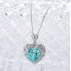 Ruif Jewelry Classic Design S925 Silver 8.488ct Lab Grown Paraiba Sapphire Pendant Necklace Gemstone Jewelry