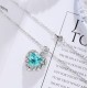 Ruif Jewelry Classic Design S925 Silver 8.488ct Lab Grown Paraiba Sapphire Pendant Necklace Gemstone Jewelry