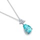 Ruif Jewelry Classic Design S925 Silver 9.528ct Lab Grown Paraiba Sapphire Pendant Necklace Gemstone Jewelry