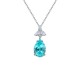 Ruif Jewelry Classic Design S925 Silver 9.528ct Lab Grown Paraiba Sapphire Pendant Necklace Gemstone Jewelry