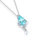 Ruif Jewelry Classic Design S925 Silver 5.03ct Lab Grown Paraiba Sapphire Pendant Necklace Gemstone Jewelry