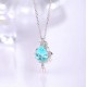 Ruif Jewelry Classic Design S925 Silver 5.03ct Lab Grown Paraiba Sapphire Pendant Necklace Gemstone Jewelry