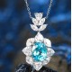 Ruif Jewelry Classic Design S925 Silver 4.64ct Lab Grown Paraiba Sapphire Pendant Necklace Gemstone Jewelry