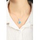 Ruif Jewelry Classic Design S925 Silver 4.64ct Lab Grown Paraiba Sapphire Pendant Necklace Gemstone Jewelry