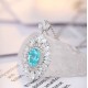 Ruif Jewelry Classic Design S925 Silver 4.02ct Lab Grown Paraiba Sapphire Pendant Necklace Gemstone Jewelry