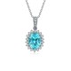 Ruif Jewelry Classic Design S925 Silver 2.542ct Lab Grown Paraiba Sapphire Pendant Necklace Gemstone Jewelry