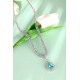 Ruif Jewelry Classic Design S925 Silver  6.53ct Lab Grown Paraiba Sapphire Pendant Necklace Gemstone Jewelry