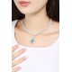 Ruif Jewelry Classic Design S925 Silver  6.53ct Lab Grown Paraiba Sapphire Pendant Necklace Gemstone Jewelry