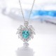 Ruif Jewelry Classic Design Big Stone S925 Silver 2.252ctct Lab Grown Paraiba Sapphire Pendant Necklace Gemstone Jewelry