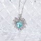 Ruif Jewelry Classic Design Big Stone S925 Silver 2.252ctct Lab Grown Paraiba Sapphire Pendant Necklace Gemstone Jewelry