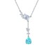 Ruif Jewelry Classic Design S925 Silver 2.57ct Lab Grown Paraiba Sapphire Pendant Necklace Gemstone Jewelry