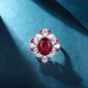 Ruif Jewelry Classic Design S925 Silver 5.2ct Lab Grown Sapphire/Ruby Ring Wedding Bands ring