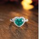 Ruif Jewelry Classic Design S925 Silver 2.89ct Lab Grown Emerald Ring Wedding Bands