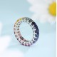 Ruif Jewelry Classic Design S925 Silver 7.4ct Lab Grown Sapphire Ring Rainbow Color Wedding Bands ring