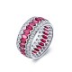 Ruif Jewelry Classic Design S925 Silver 2.18ct Lab Grown Ruby Ring Wedding Bands