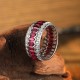 Ruif Jewelry Classic Design S925 Silver 2.18ct Lab Grown Ruby Ring Wedding Bands