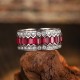 Ruif Jewelry Classic Design S925 Silver 2.18ct Lab Grown Ruby Ring Wedding Bands