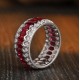 Ruif Jewelry Classic Design S925 Silver 2.18ct Lab Grown Ruby Ring Wedding Bands