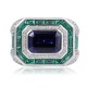 Ruif Jewelry Classic Design S925 Silver 4.76ct Lab Grown Sapphire Ring Wedding Bands