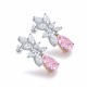 Ruif Jewelry Classic Design 9K White Gold 6ct Pink Simulated Diamond Earrings Cubic Zircon Earrings Gemstone Jewelry