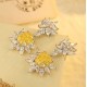 Ruif Jewelry Classic Design 9K White Gold 10ct  Yellow Simulated Diamond Earrings Gemstone Jewelry