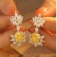 Ruif Jewelry Classic Design 9K White Gold 10ct  Yellow Simulated Diamond Earrings Gemstone Jewelry