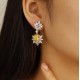 Ruif Jewelry Classic Design 9K White Gold 10ct  Yellow Simulated Diamond Earrings Gemstone Jewelry